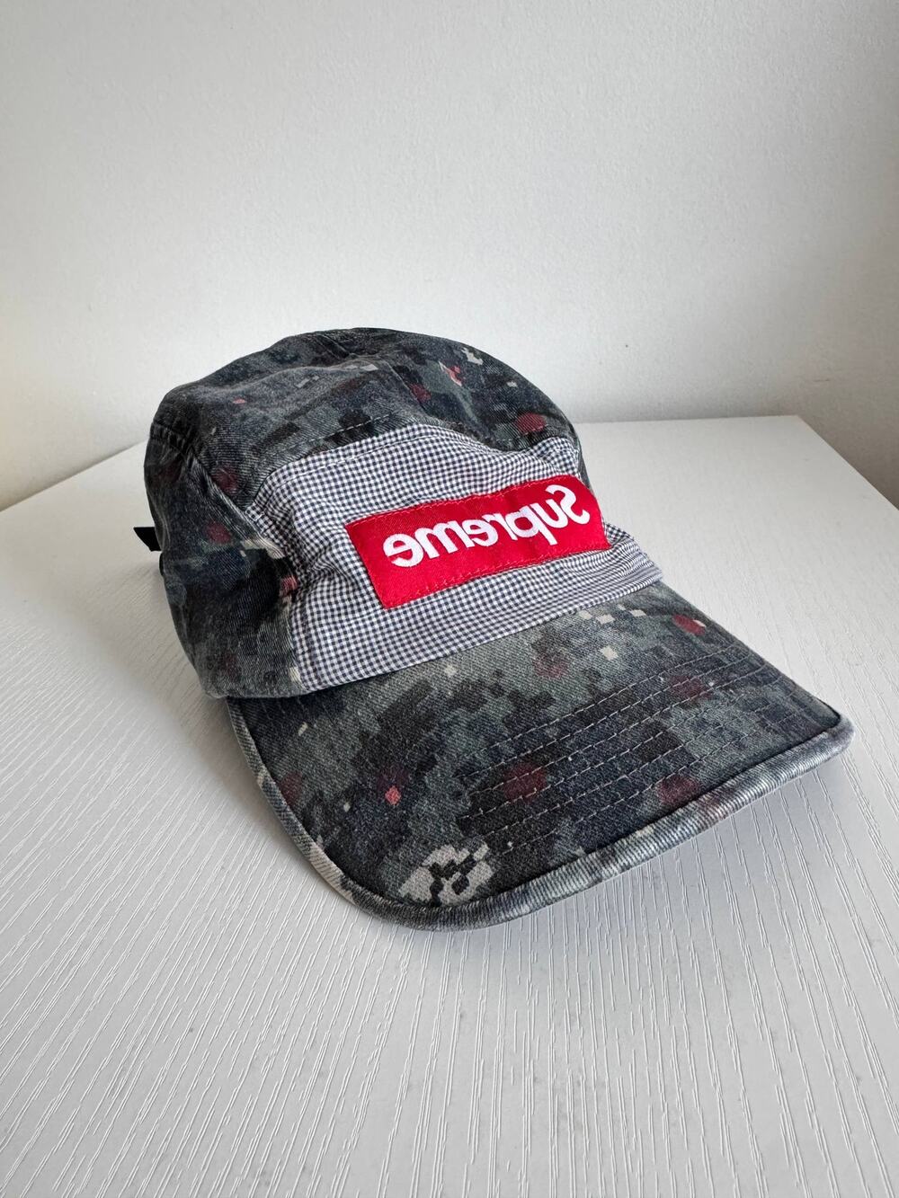 Supreme x CDG SHIRT Camp Cap Grey Digital Camo Ripstop